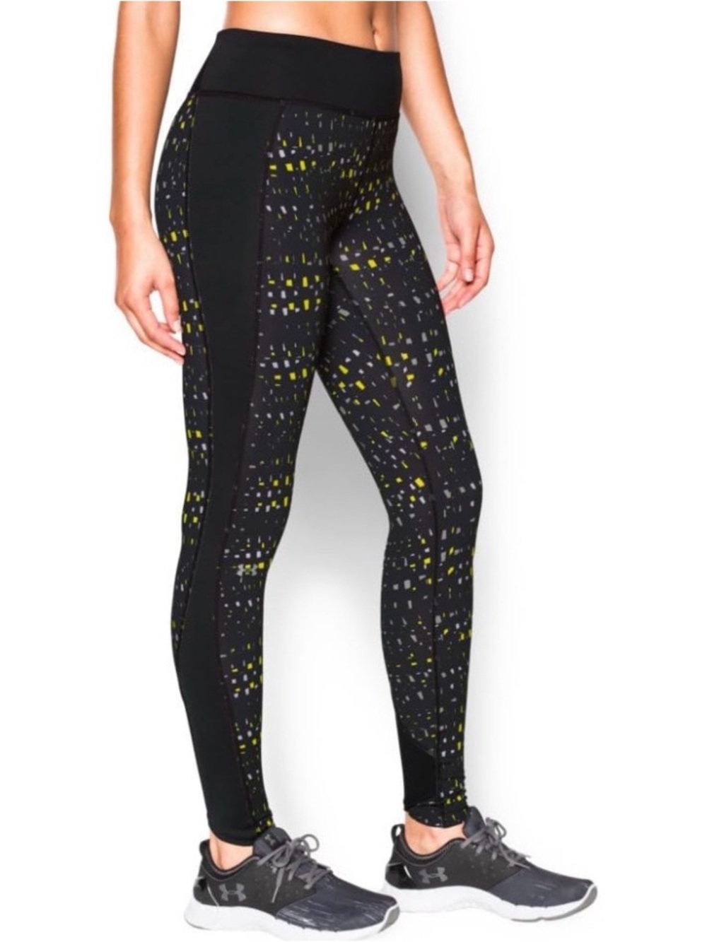Under Armour Black Neon Yellow Printed Leggings Size S